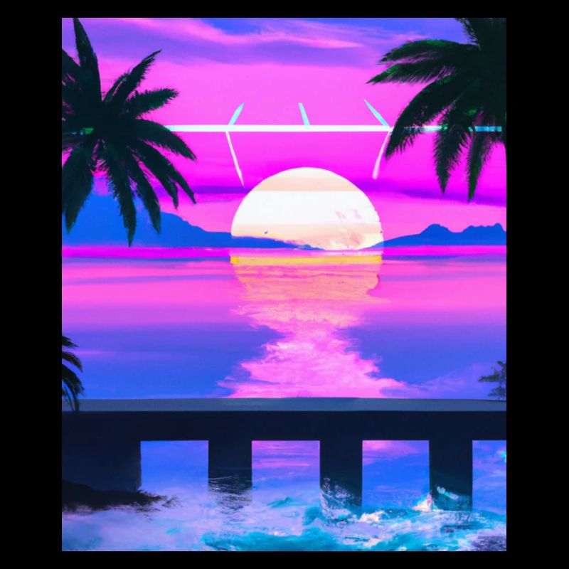 Synthwave Sun Hawaii Vaporwave Esthétique