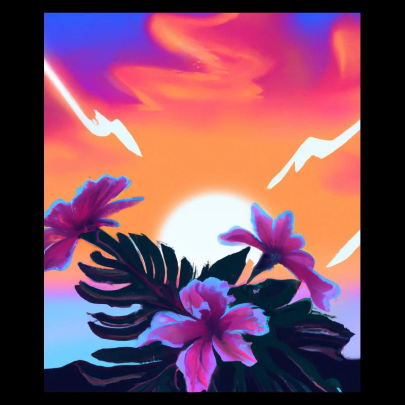 Synthwave Sun Hawaii Vaporwave Aesthetic