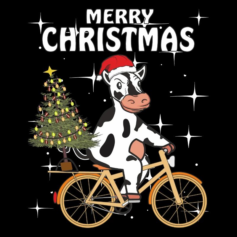 VACHE VÉLO NOËL JOYEUX NOËL