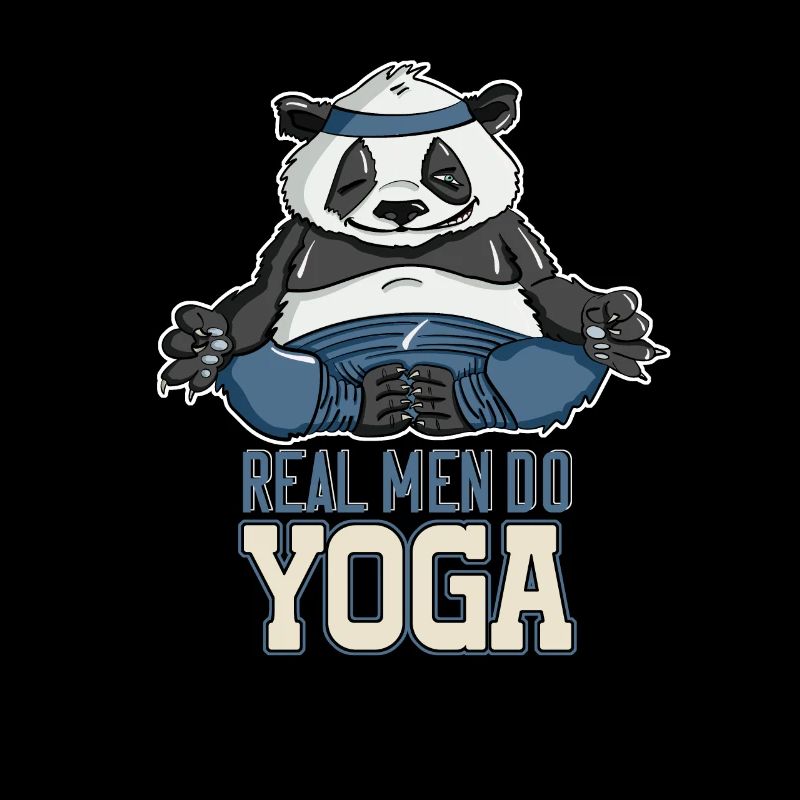 Real Man Do Yoga Divine Panda Cute Graphic