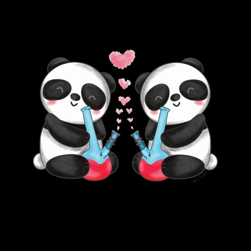 Panda Ours en amour Smoke Bong Mignon