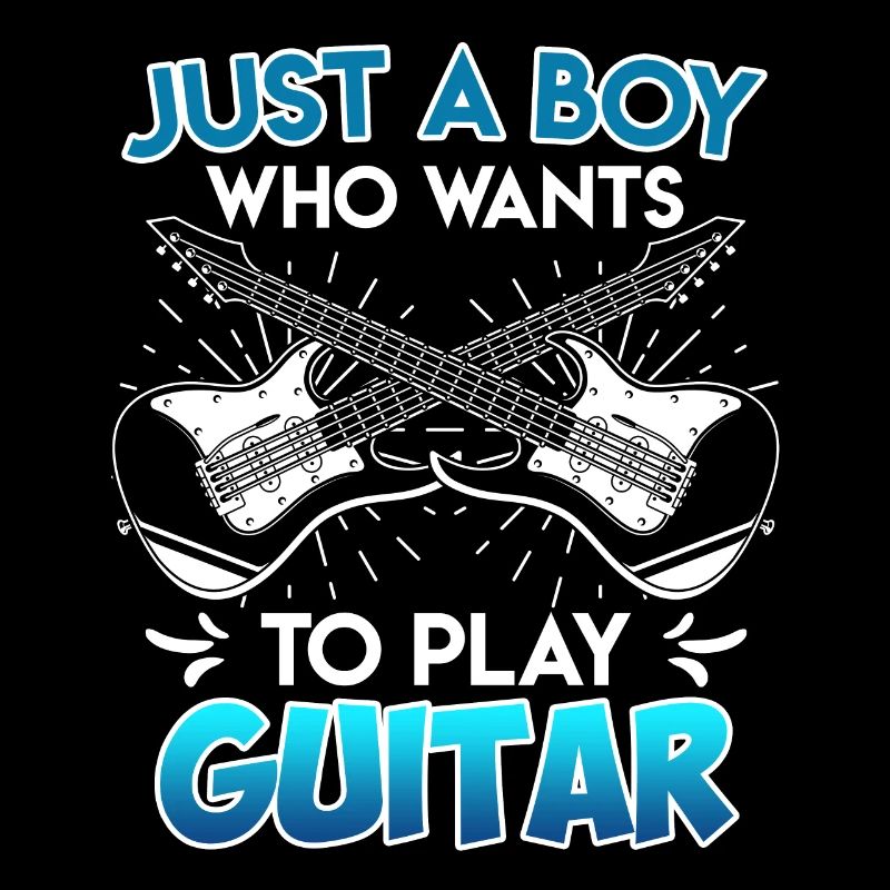 Nur ein Junge der gerne Gitarre spielt Gitarre