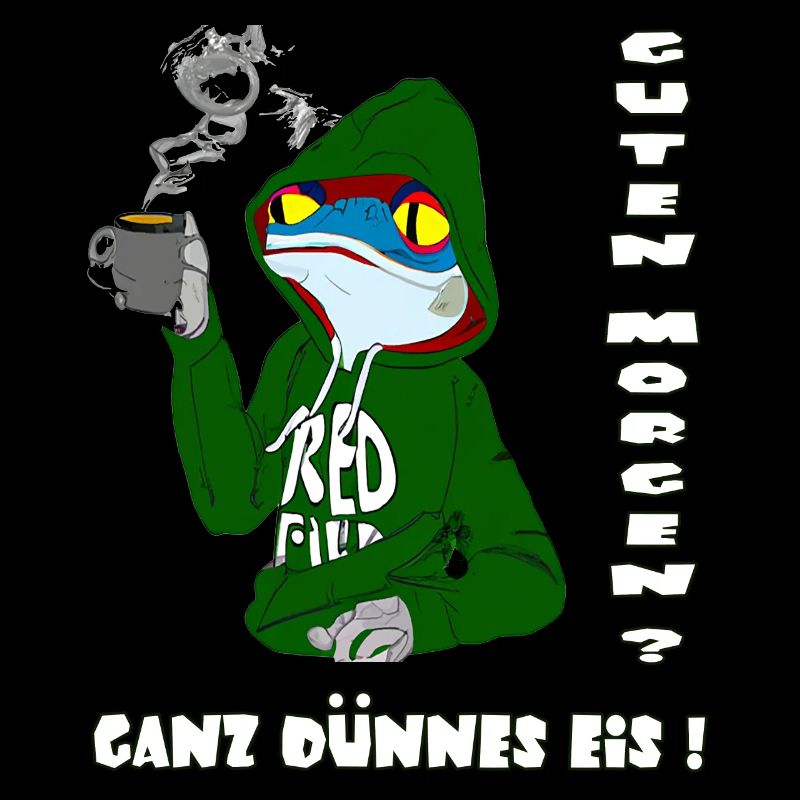 Very thin ice cream Morning grouch frog coffee
