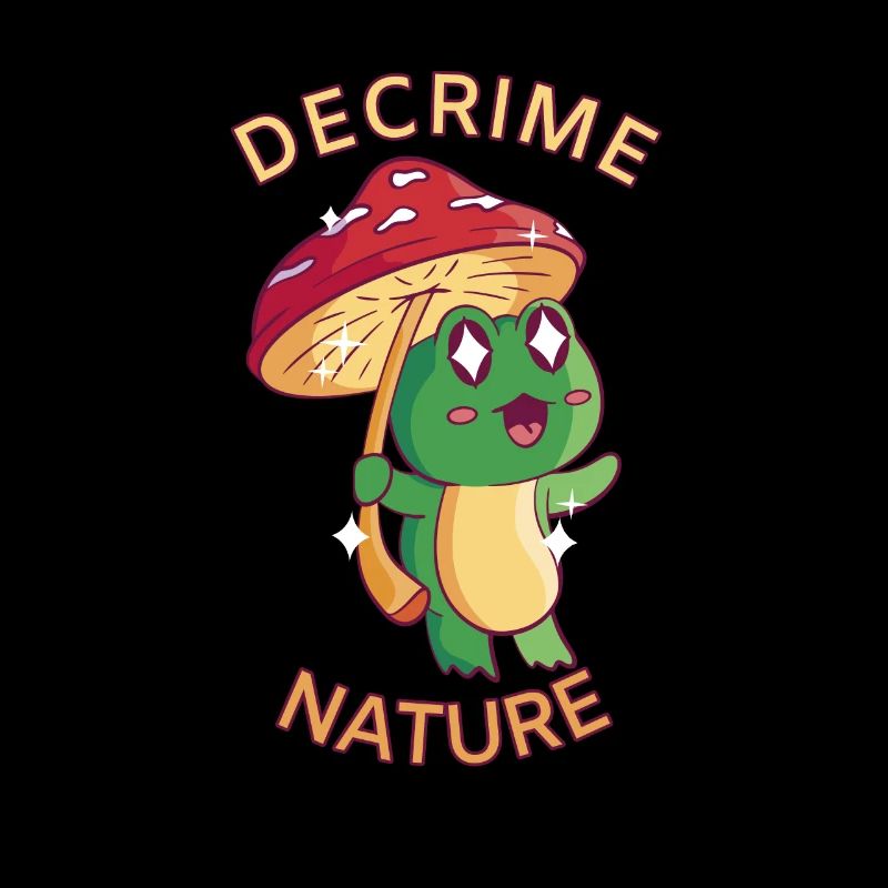 Decrime Nature Grenouille champignon colorée