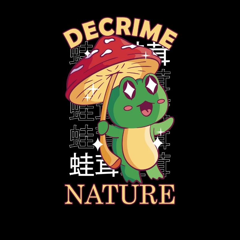 Decrime Nature Grenouille champignon colorée