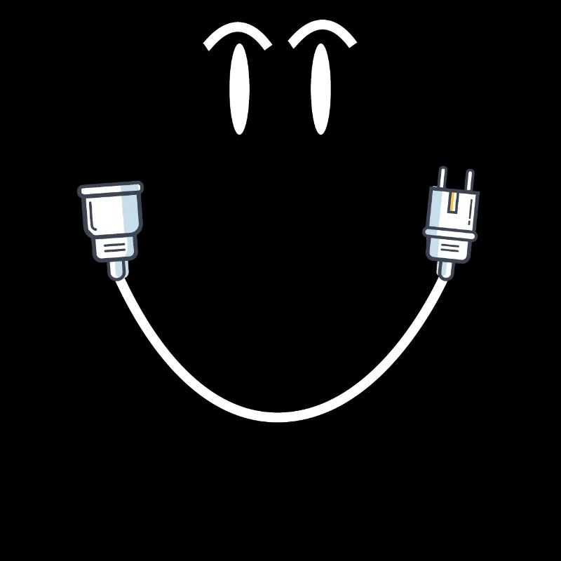 Lachendes Gesicht Stecker Strom Elektriker smile