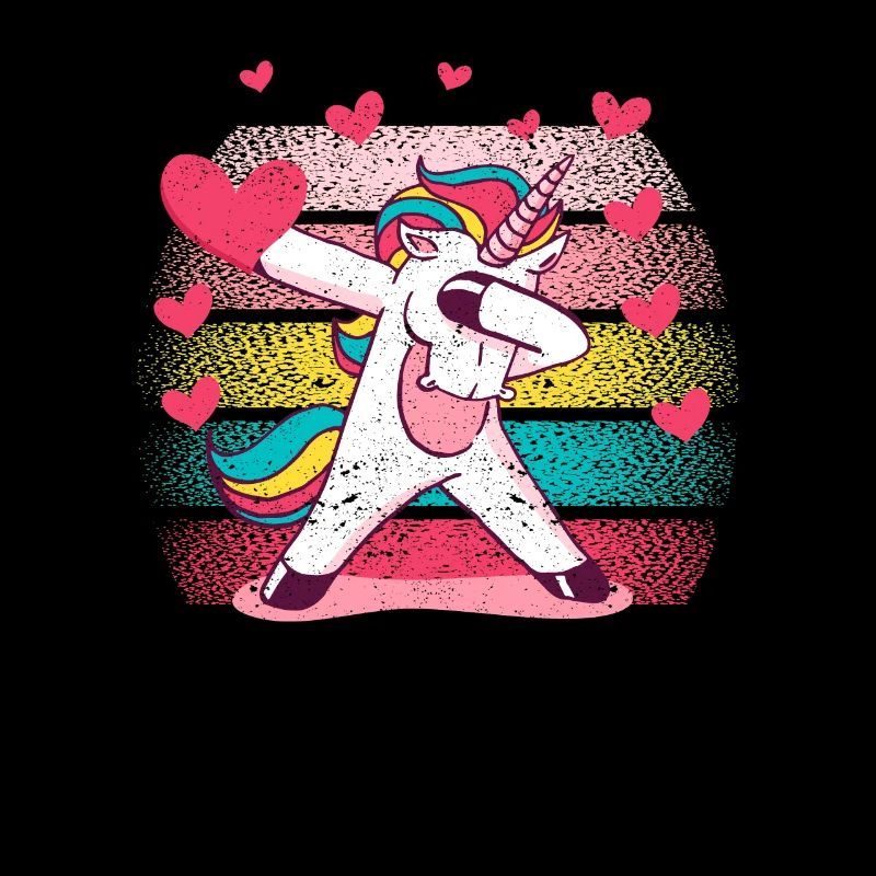 Lustige Dabbing Einhorn Liebhaber Herz Valentin