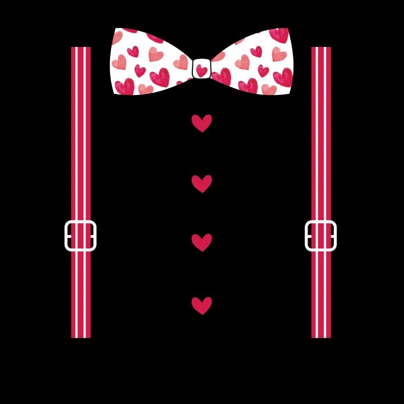 Valentinstag Hosenträger und Herzen Fliege