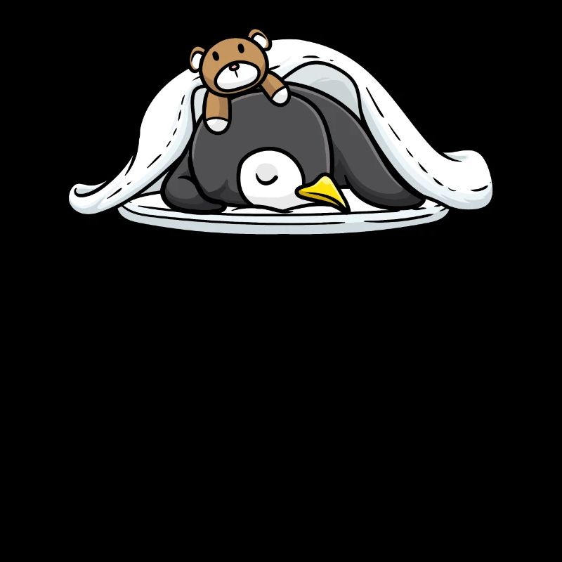 Funny sleeping penguin with sleeping