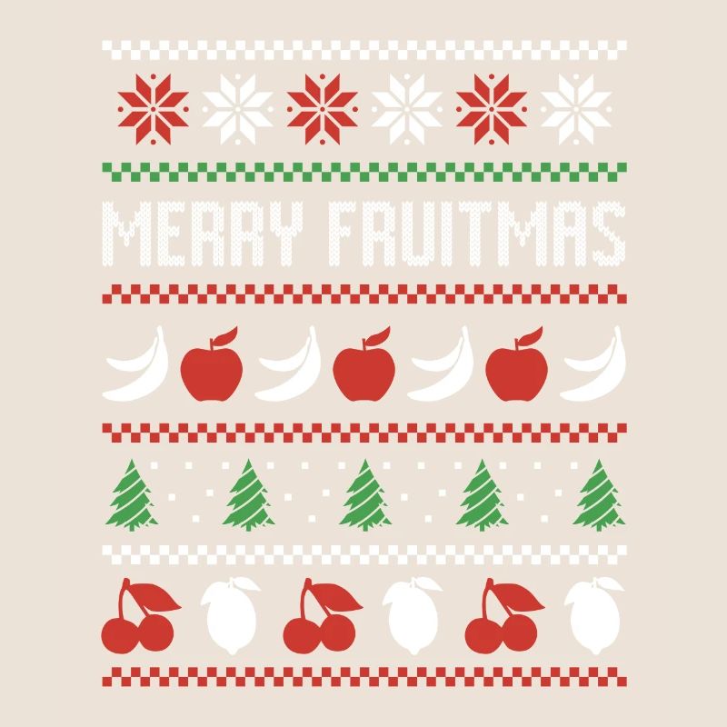 Frucht Banane Apfel Vogel Hässlicher Weihnachten Pullover