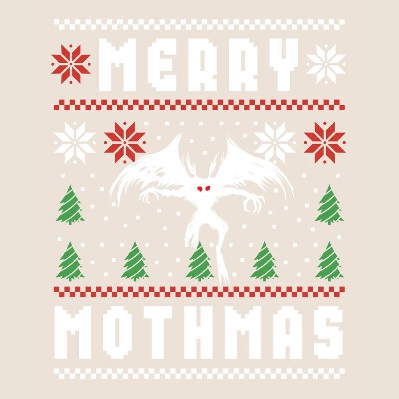 Mothman Hässlicher Weihnachtspullover Merry Mothmas
