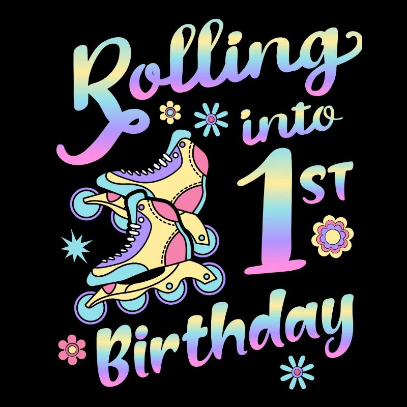 Rolling Into 1st Birthday Roller Skater Inline