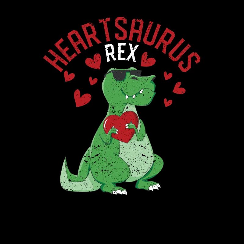 Heartsaurus Rex Dab Danse Coeur Dino Saint-Valentin