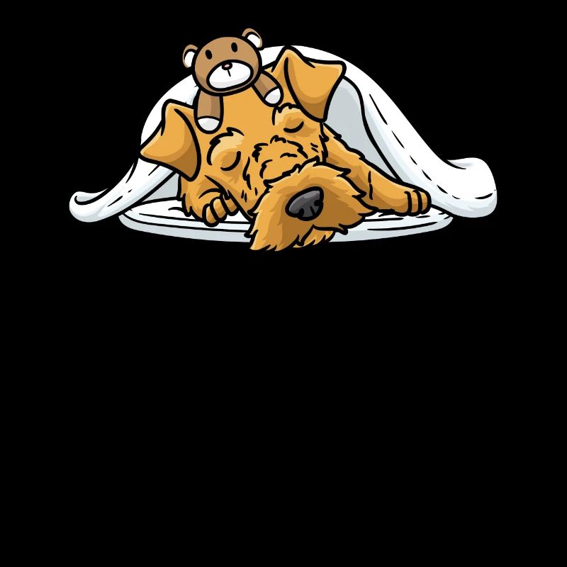 Welsh Terrier Dog With Cuddly Toy Sleep