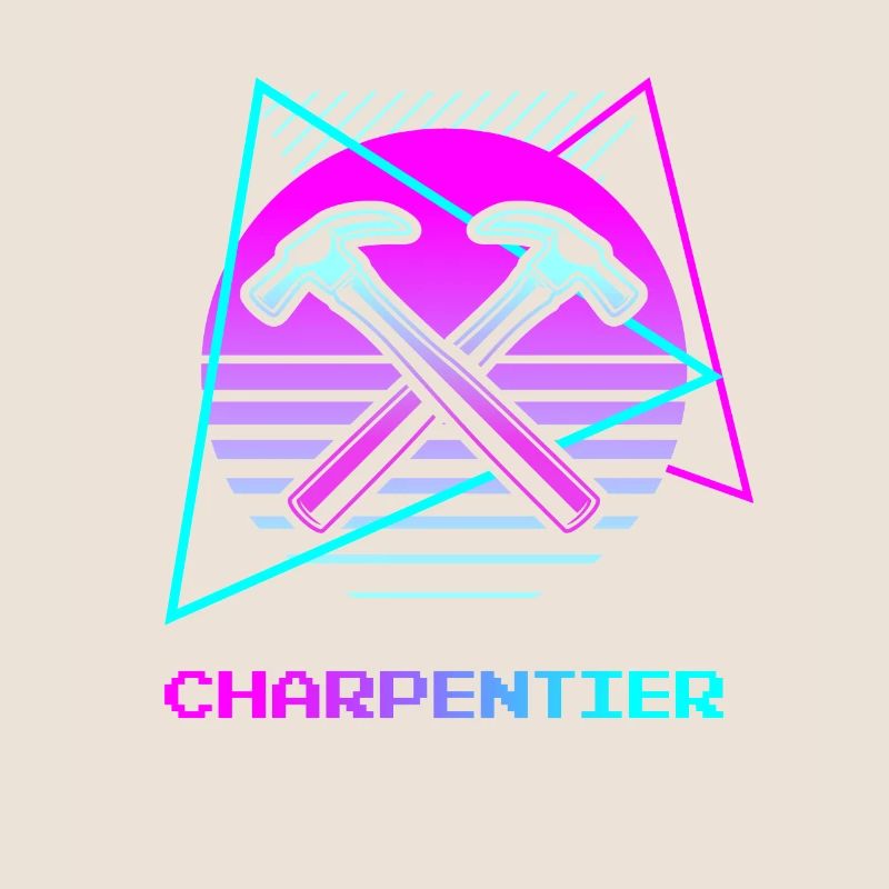 Vintage Retro Charpentier Menuisier Menuiserie