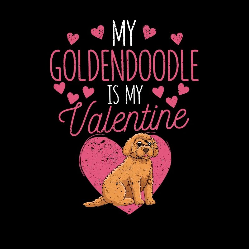 Mon Goldendoodle est mon animal de compagnie de la Saint-Valentin
