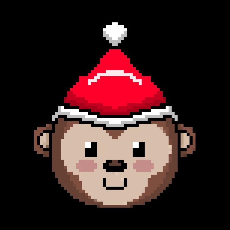 Affe verpixelte Weihnachten - Lustiger Affe Xmas