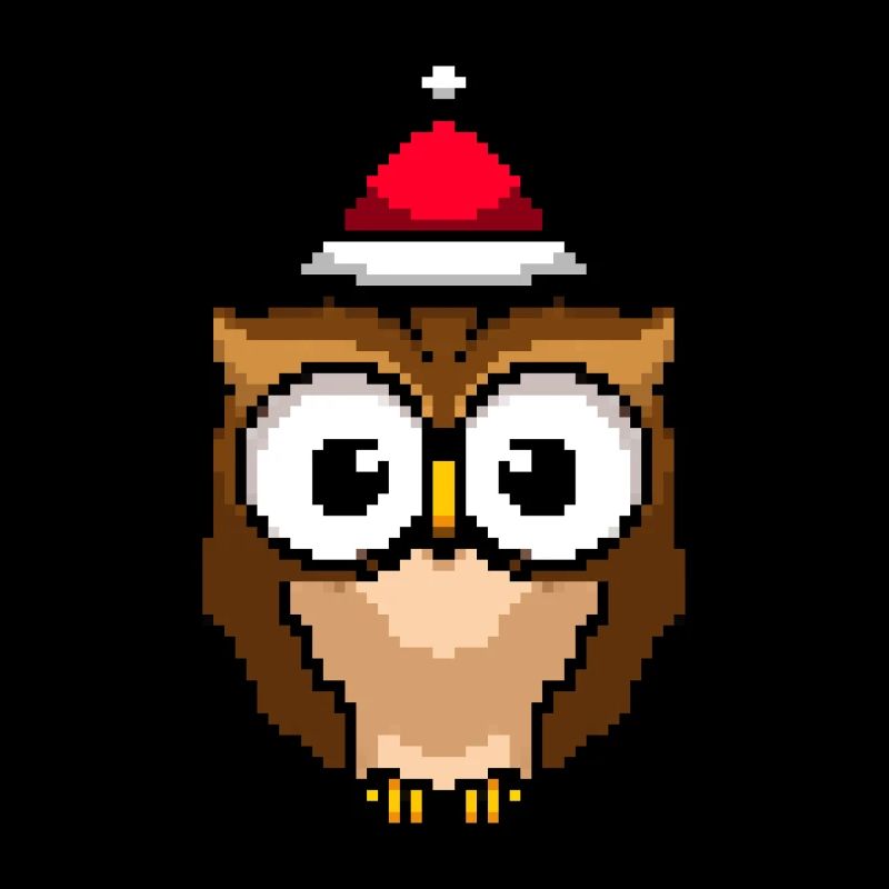 Eule Pixelated Christmas - Lustige Eule