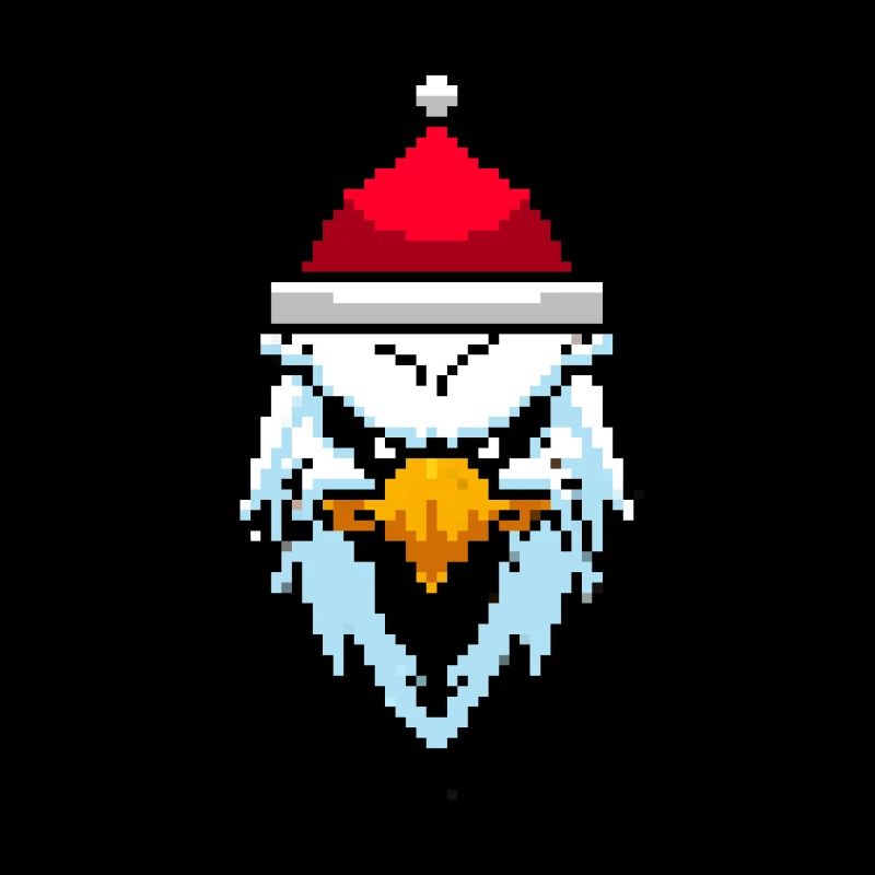 Eagle pixelated Christmas - Funny eagles