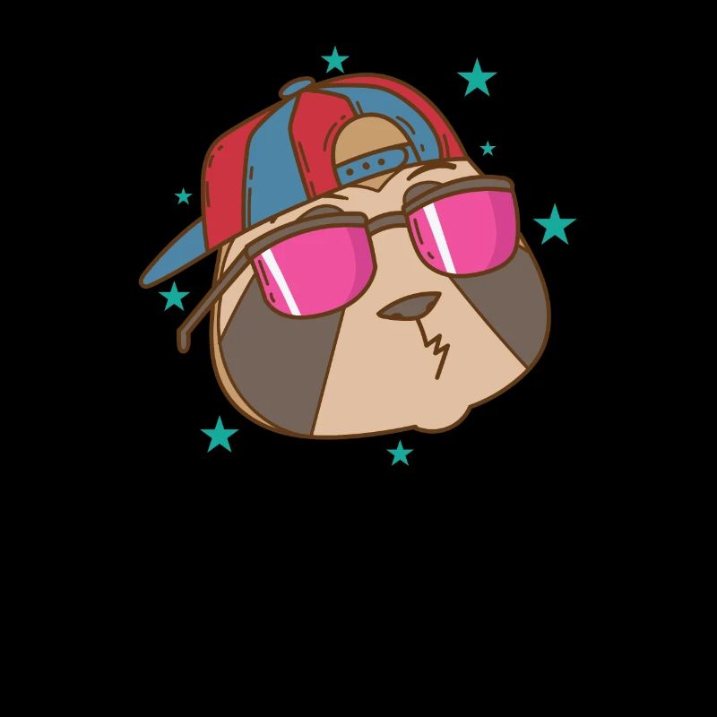 Cool sloth with sunglasses and cappi
