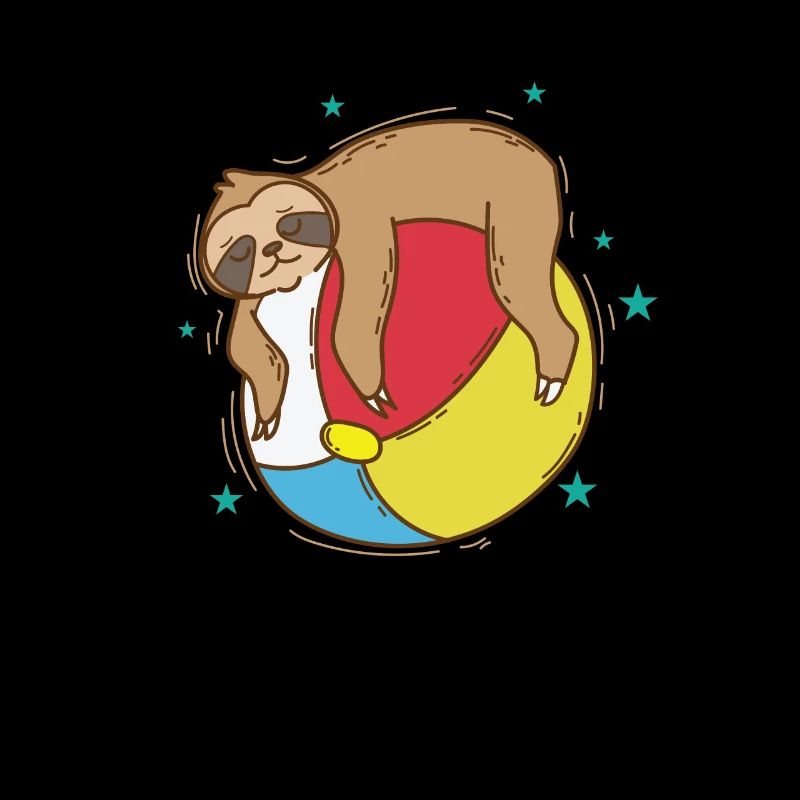 Sloth lazy on a water ball