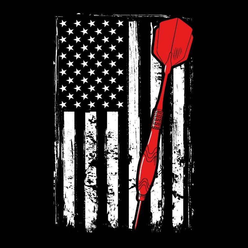 Drapeau des États-Unis et fléchette rouge