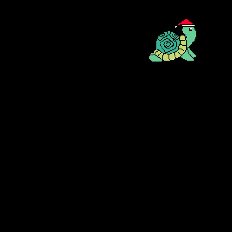 Pixelated Turtle Christmas - Funny