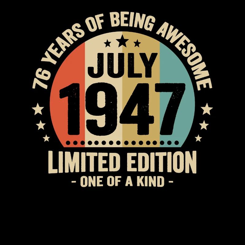 July 1947 76 Years Anniversary Vintage Gift
