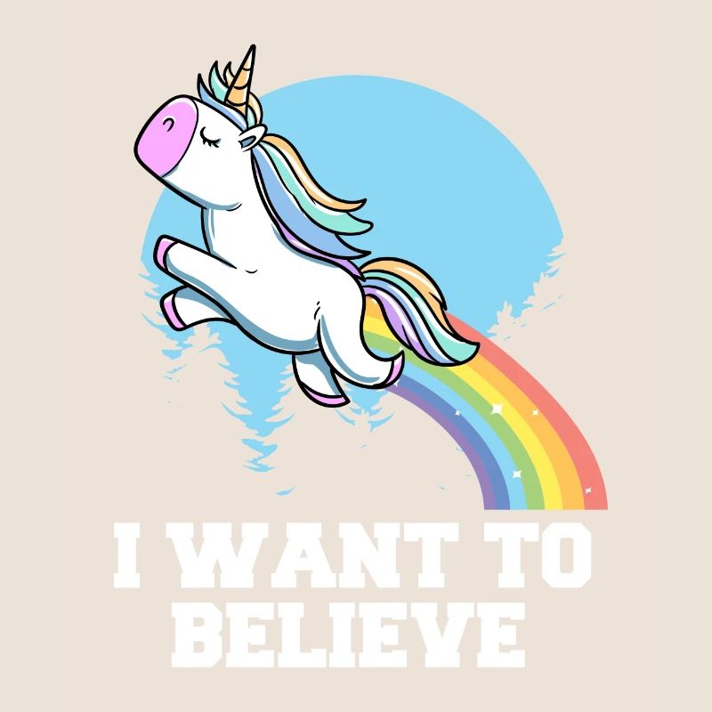 Ich möchte süßes Einhorn mit Regenbogendesign glauben