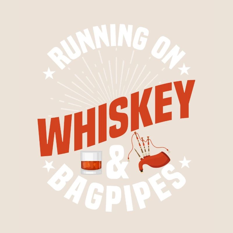 Courir sur le whisky et la cornemuse Joueur de cornemuse Écossais Ba