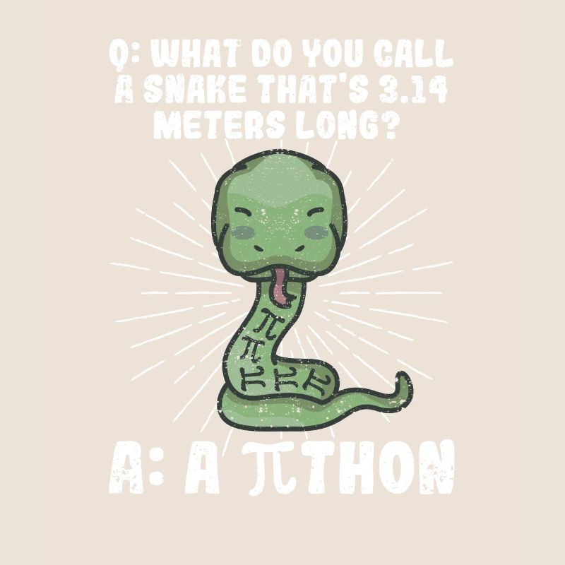 Python Snake Pithon Pi Tag Symbol Drôle de math