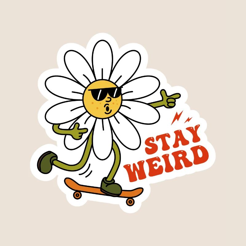 Restez étrange conception de camomille sarcastique