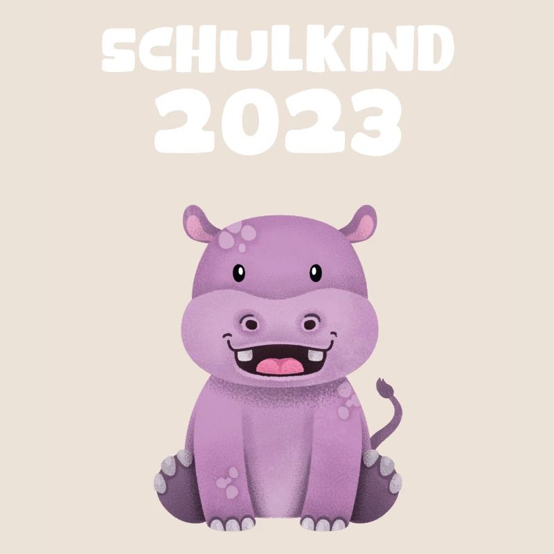 Schulkind 2023 Nilpferd Einschulung Erstklässler