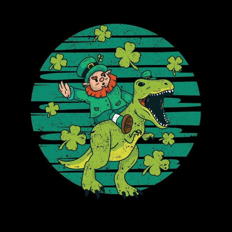 Leprechaun T-Rex Irish Shamrock Dinosaurs