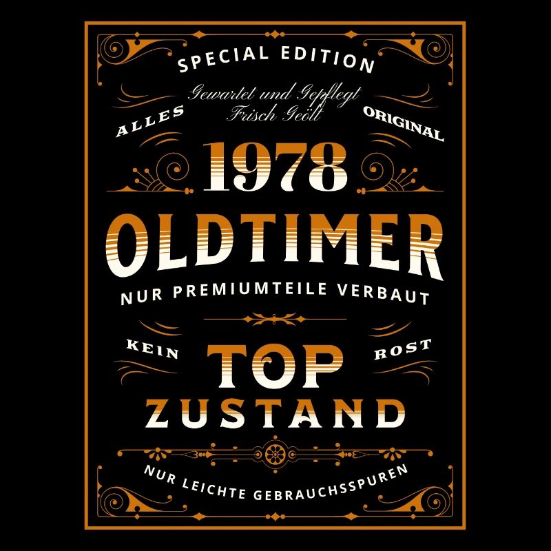 Oldtimer 45. Geburtstag Frau Mann 1978 Lustig