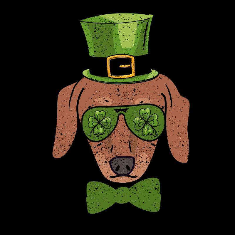 Leprechaun teckel trèfle lunettes Chien de la Saint-Patrick