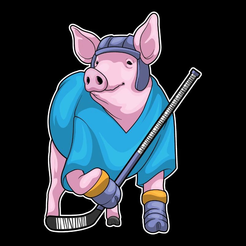 Schwein Eishockey Eishockeyschläger