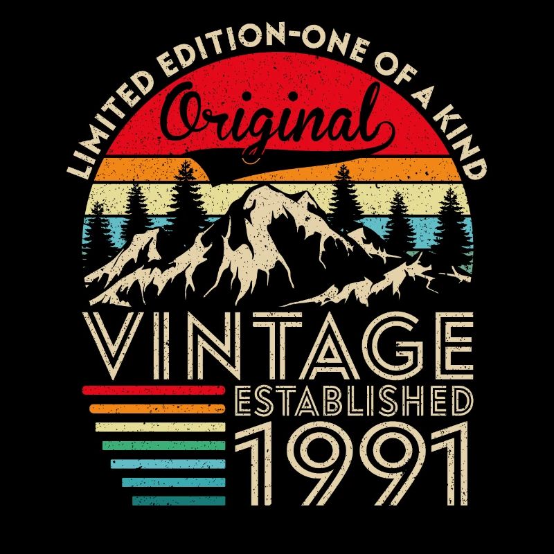 Original Vintage Établi En 1991 Anniversaire