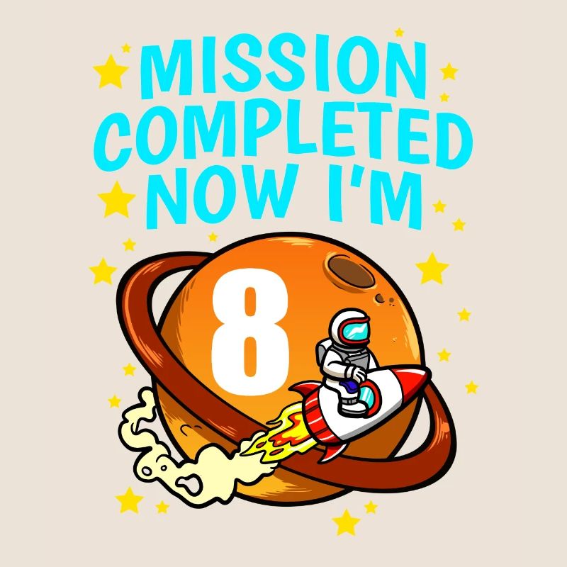 Space 8th Birthday Astronaut Planets Rocket Ship