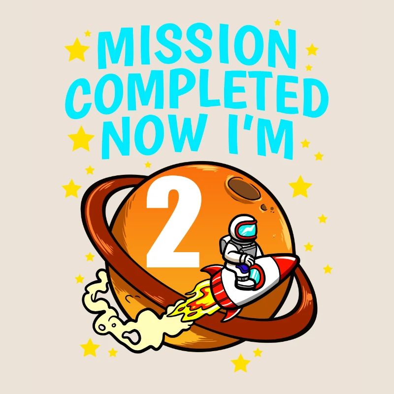 Space Birthday 2 Astronaut Planets Rocket Ship