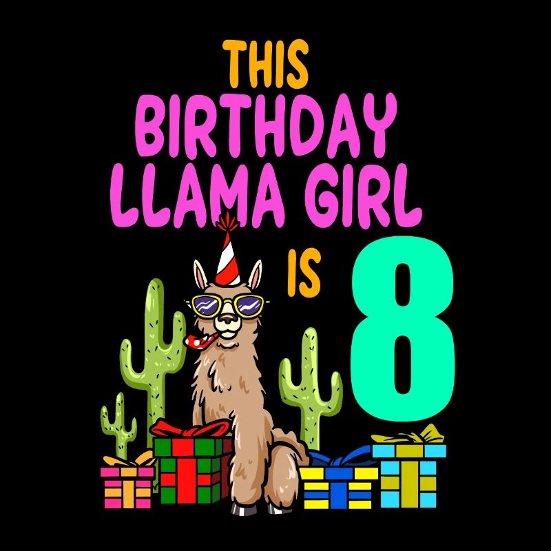 Lama Mädchen 8. Geburtstag Party Alpaka