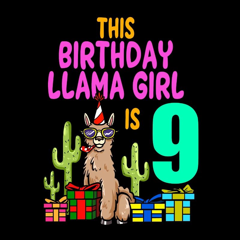 Lama Mädchen 9. Geburtstag Party Alpaka