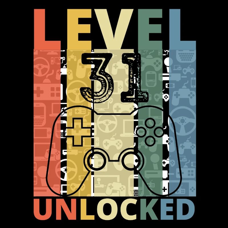 Level 31 Freigeschalteter lustiger Gamer-Geburtstag