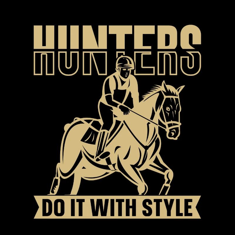 Les chasseurs de saut d’obstacles le font avec un cavalier de saut d’obstacles équin