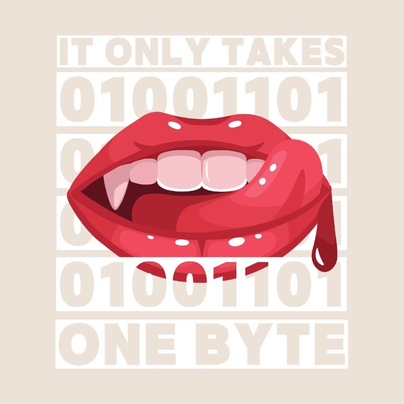 Bit Bytes Binäre Computernerd, Vampir, Spruch, Pun