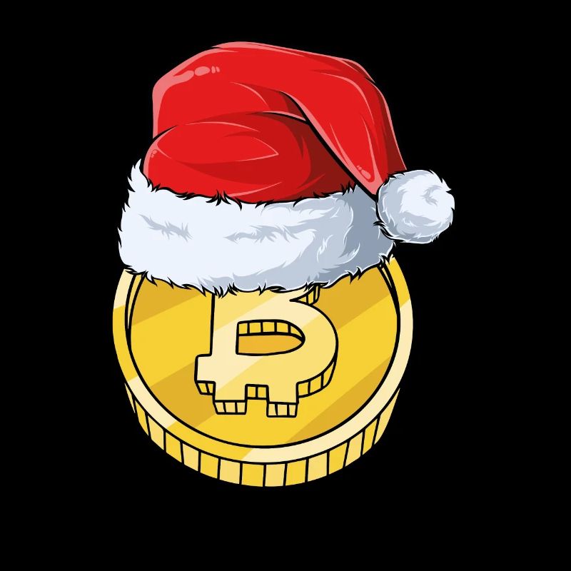Bitcoin avec chapeau de Noël