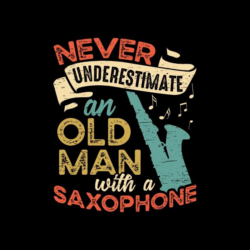 Old man with a saxophone jazz musician