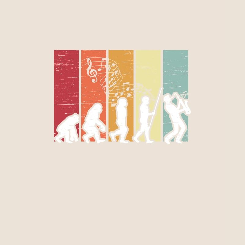 Human Evolution Saxophone Jazz Musician