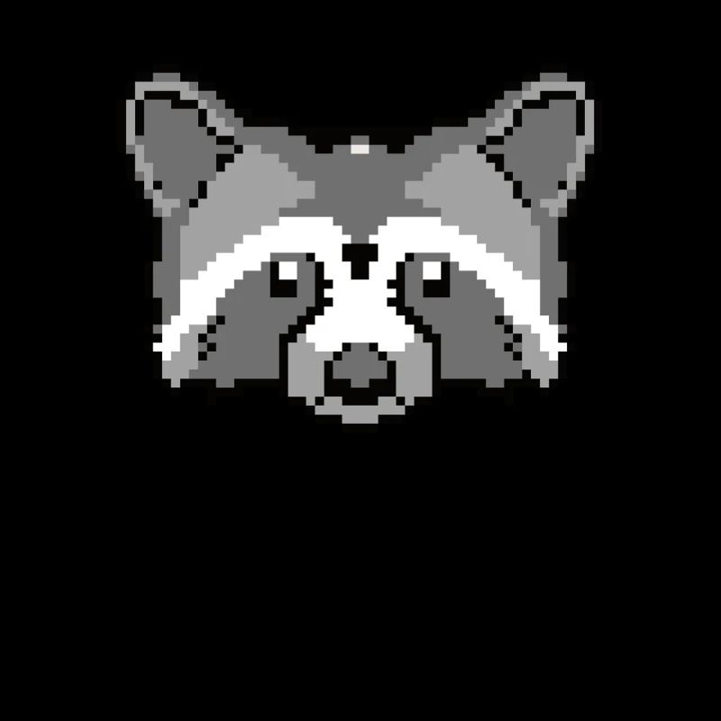 Visage de raton laveur pixélisé - Drôle de raton laveur