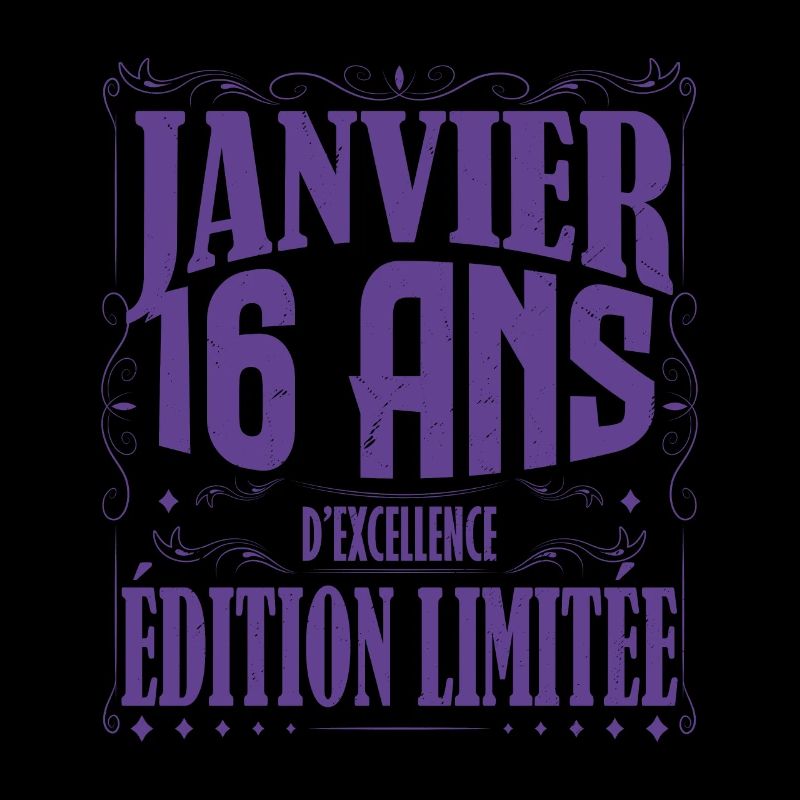 Janvier 16 ans. Cadeau 16 ans janvier anniversaire